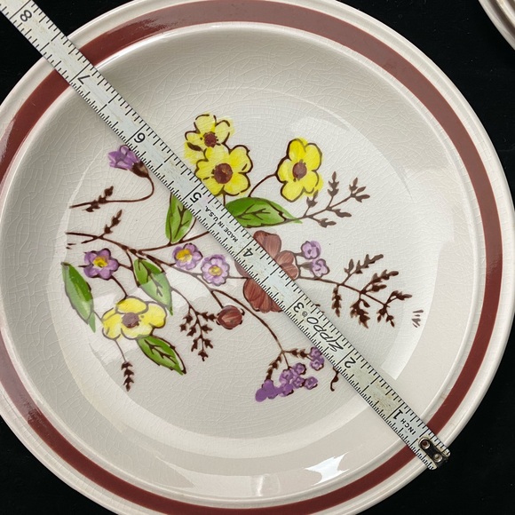 (2) Vintage Lot of 5, Lunastone 1580 Bali Pattern Floral Bread & Butter Plates - Picture 15 of 16